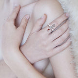 Modern Abstract Silver Ring with Teardrop Gemstone TRI1920 - Jewelry