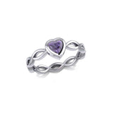 Heart on Braid Silver Ring TRI1924 - Jewelry