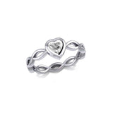Heart on Braid Silver Ring TRI1924 - Jewelry