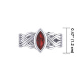 Silver Celtic Ring with Marquise Gemstone TRI1925 - Jewelry