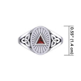 Silver Celtic Trinity Knot Ring with Inlaid Recovery Symbol TRI1930 - Jewelry