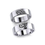 Celtic Heart Love Silver Commitment Band Ring TRI1941 - Jewelry