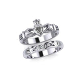 Celtic Claddagh Love Silver Commitment Band Ring TRI1942 - Jewelry