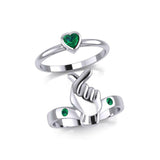 Mini Heart of Love Silver Commitment Band Ring TRI1943 - Jewelry