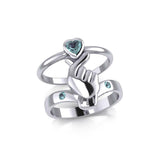 Mini Heart of Love Silver Commitment Band Ring TRI1943 - Jewelry