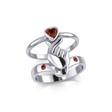 Mini Heart of Love Silver Commitment Band Ring TRI1943 - Jewelry