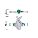 Mini Heart of Love Silver Commitment Band Ring TRI1943 - Jewelry