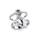 Mini Heart of Love Silver Commitment Band Ring TRI1943 - Jewelry
