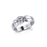 Heart Love Silver Commitment Band Ring TRI1944