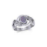 Silver Bold Filigree Ring with Gemstones TRI1945 - Jewelry
