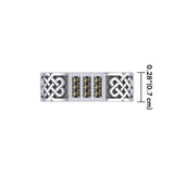 Rectangle Celtic Ring with Gemstones TRI1953 - Jewelry
