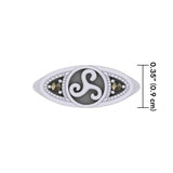 Celtic Triskele Silver Ring with Gemstones TRI1957 - Jewelry