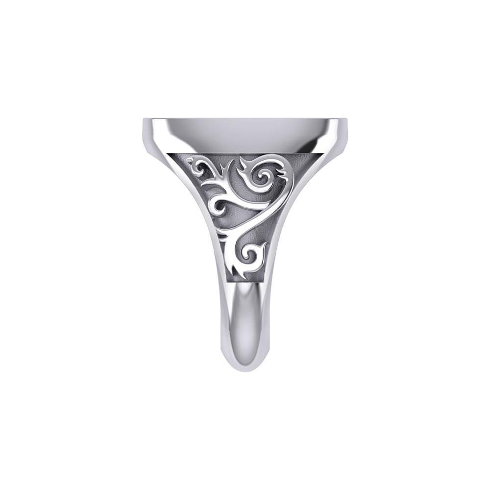 Viking Valknut Silver Signet Men Ring TRI1968 - Jewelry