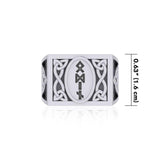 Viking God Odin Runic Silver Signet Men Ring with Triquetra Design TRI1973 - Jewelry