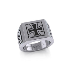 Cross Sterling Silver Signet Ring For Men TRI1976