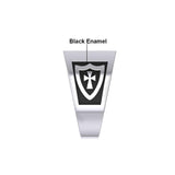 The Cross Silver Signet Men Ring with Enamel TRI1976 - Jewelry