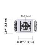 The Cross Silver Signet Men Ring with Enamel TRI1976 - Jewelry