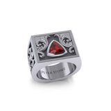 The Recovery with Fleur de lis Silver Signet Men Ring TRI1982 - Jewelry