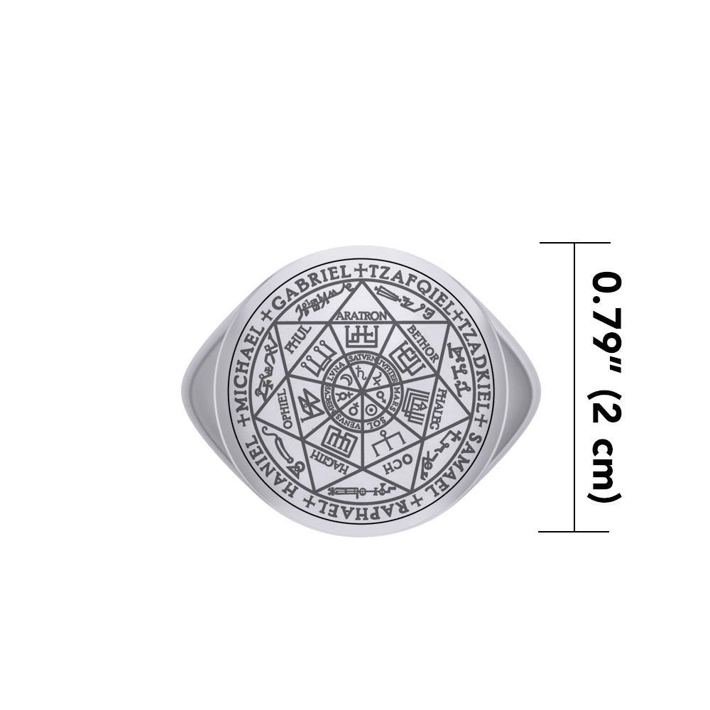 thumbnail image 2 of Mens Seals Of The Seven Archangels Stainless Steel Ring, Statement Jewelry, Band Sizes 7-14 2 of 6