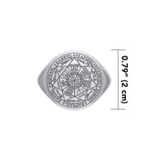Seven Archangels Seals Silver Signet Men Ring TRI1990 - Jewelry