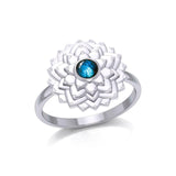 Sahasrara Crown Chakra Sterling Silver Ring with Gem TRI2089 - Jewelry