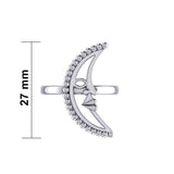 Crescent Moon Silver Ring TRI2126 - Jewelry