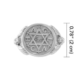 Angel Talisman Occult Large Sterling Silver Ring TRI2153 - Jewelry