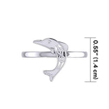 Celtic Joyful Dolphin Sterling Silver Ring TRI2164 - Jewelry