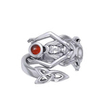 Goddess Brigid Silver Ring with Gem TRI2187