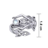 Goddess Brigid Silver Ring with Gem TRI2187