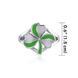 Spring of luck and happiness Silver Shamrock Ring TRI2258 - Jewelry