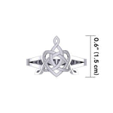 Celtic Father-Mother-Child "Family A Born For Eternity" Triquetra or Trinity Heart Silver Ring TRI2261 - Jewelry