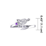 Celtic Motherhood Triquetra or Trinity Knot Silver Ring With Gem TRI2263 - Jewelry