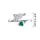 Celtic Motherhood Triquetra or Trinity Knot Silver Ring With Heart Gem TRI2264 - Jewelry
