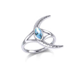 A Glimpse of the Crescent Moon's Beginning ~ Silver Jewelry Ring TRI2265 - Jewelry