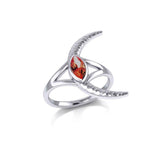 A Glimpse of the Crescent Moon's Beginning ~ Silver Jewelry Ring TRI2265