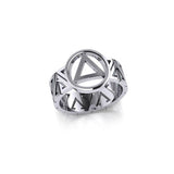 Recovery Silver Band Ring TRI2269 - Jewelry