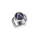Recovery Band Ring with Gem and Enamel TRI2274 - Jewelry