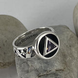 Recovery Band Ring with Gem and Enamel TRI2274