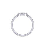 Celtic Spiritual Fruit Apple with Double Heart Silver Ring with Gemstone TRI2277 - Jewelry