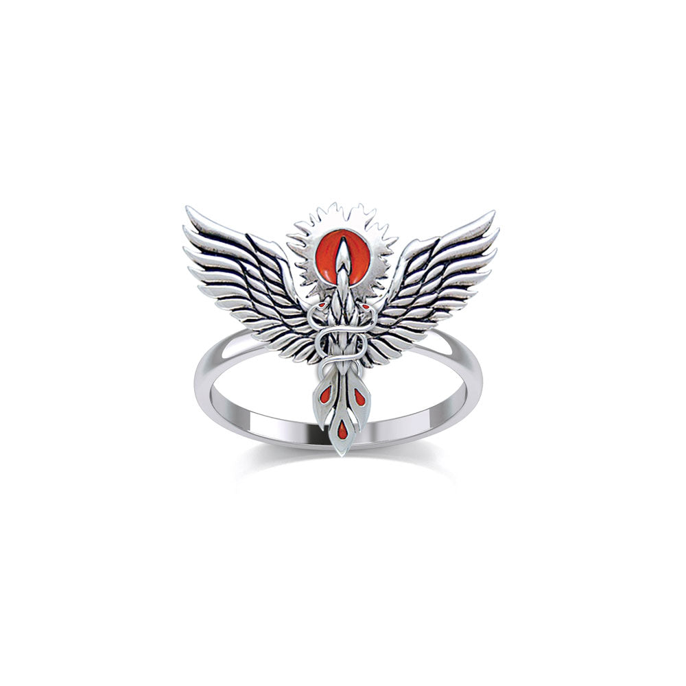 Mythical Phoenix Silver Ring with Enamel TRI2280