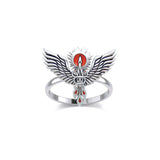 Mythical Phoenix Silver Ring with Enamel TRI2280