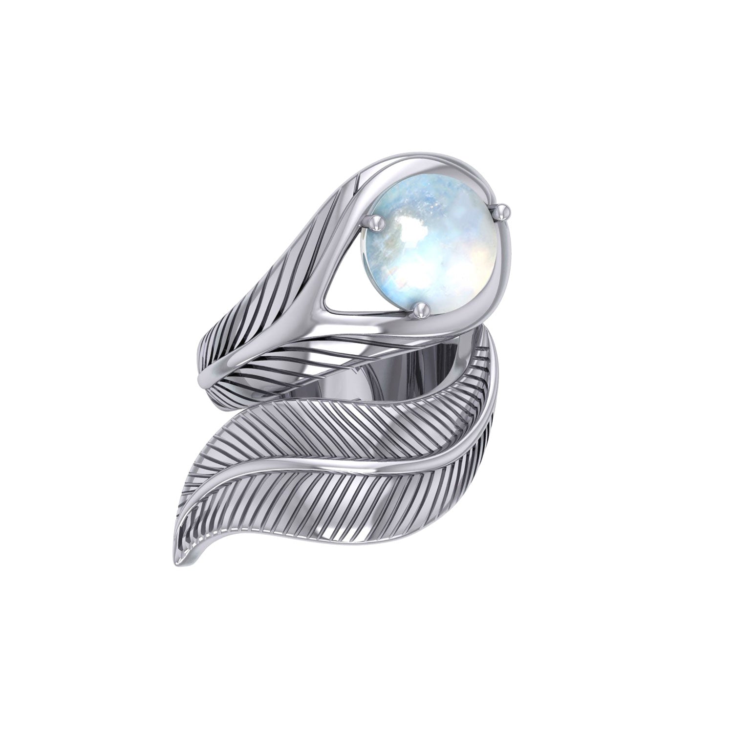 Stone Feather Silver Ring TRI2291