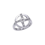Saint Brigids Cross Silver Ring TRI2293 - Jewelry