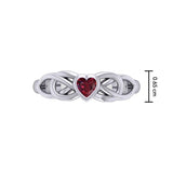 Celtic Knotwork Ring With Heart Gemstone TRI2306 - Jewelry