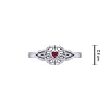 Celtic Knotwork Ring With Heart Gemstone TRI2310 - Jewelry