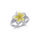 Plumeria - Hawaii National Flower Silver Enamel Ring TRI2315