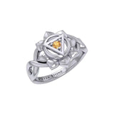 Manipura Solar Plexus Chakra with Celtic Designs Sterling Silver Ring TRI2338