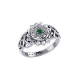 Anahata Heart Chakra with Celtic Designs Sterling Silver Ring TRI2340