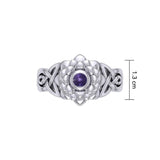 Sahasrara Crown Chakra with Celtic Designs Sterling Silver Ring TRI2352